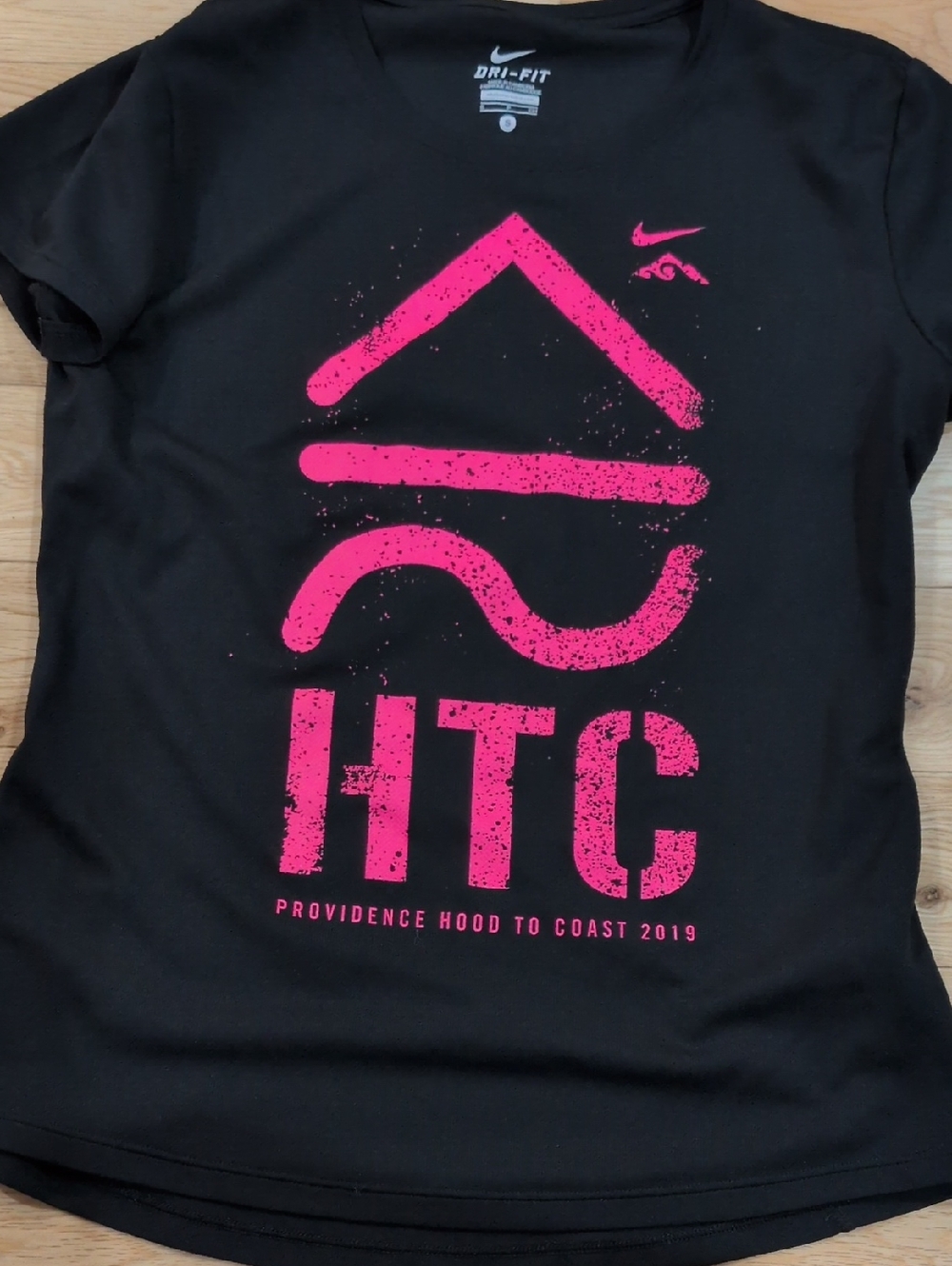 Nike Black Tee with Neon Pink HTC Graphic